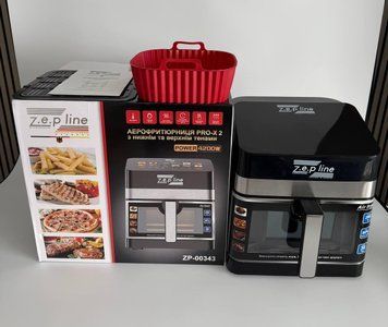 Мультифункціональна аерофритюрниця Zepline ZP-00343 на 13 л 4200 Вт на 12 програм з віконцем ZPESH-00343 фото