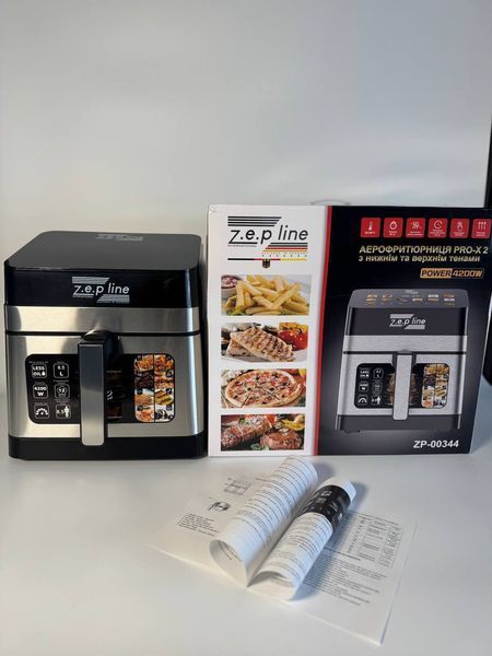 Мультифункціональна аерофритюрниця Zepline ZP-00344 на 13 л 4200 Вт на 12 програм зі знімним ковшико ZPESH-00344 фото