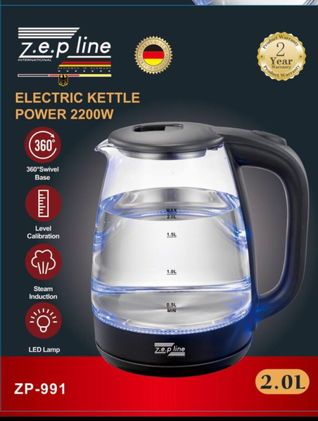 Електрочайник з потужністю 2200 Вт Zepline ZP-991 2 л ZPESH-991 фото
