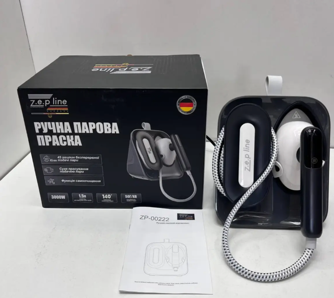 Праска з парогенератором ручна 3000 Вт Zepline ZP-00222 Сірий, Червоний Білий ZPESH-00222 фото