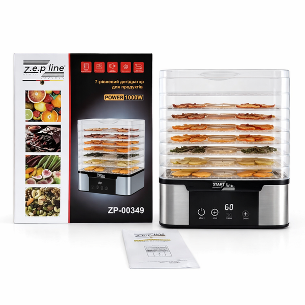 Сушилка для продуктов Zepline ZP-00349 1000Вт на 7 ярусов ZPESH-00349 фото