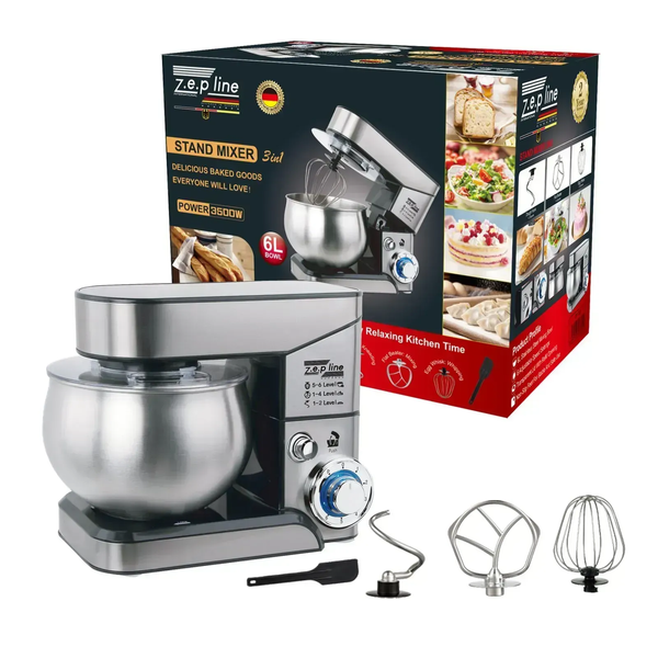 Тестомес миксер 6 л. Zepline ZP-105 3500 Ват из нержавеющей стали 3 в 1 ZPESH-105 фото
