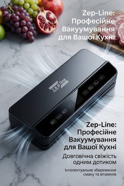 Вакуумний пакувальник 200Вт Zepline ZP-00373 з LED-підсвіткою та рулоном пакетів ZPESH-00373 фото